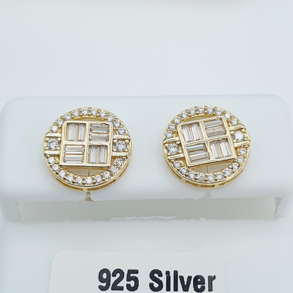 Elegant Gold and Silver Stud Earrings